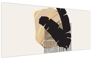 Slika - Apstrakcija s tropskim lišćem N⁰4 (120x50 cm)