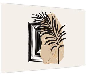 Slika - Apstrakcija s tropskim lišćem N⁰3 (90x60 cm)