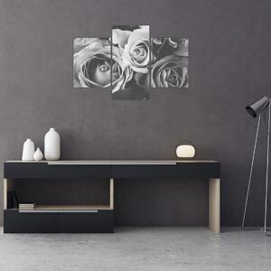 Slika - Ruža, crno-bijela (90x60 cm)