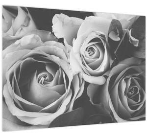 Slika - Ruža, crno-bijela (70x50 cm)