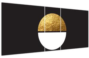 Slika - Apstrakcija zlatna i crna N⁰1 (120x50 cm)