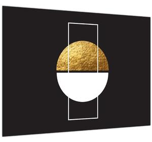 Slika - Apstrakcija zlatna i crna N⁰1 (70x50 cm)