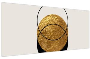 Slika - Apstrakcija zlatno-bijela N⁰2 (120x50 cm)