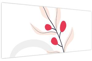 Slika - Ružičasta cvjetna apstrakcija N⁰3 (120x50 cm)
