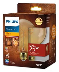 PHILIPS Vintage LED ŽARULJA /E27/3,1W/270lm=25W/2200K/240V G95 DIMM. CRI90 8721103049032