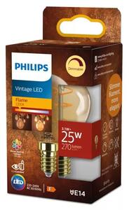 PHILIPS Vintage LED ŽARULJA /E14/3,1W/270lm=25W/2200K/240V P45 CL DIMM. CRI90 8721103048974