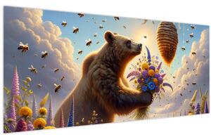 Slika - Medvjed i pčele (120x50 cm)