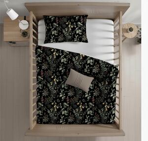 Posteljina za dječji krevetić od Renforcé pamuka FLORWELLA crna Dimenzije posteljine: 45 x 65 cm | 90 x 140 cm