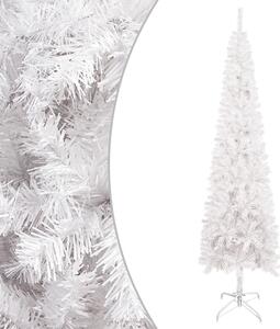 VidaXL Usko božićno drvce s LED svjetlima i kuglicama 210 cm bijelo