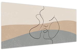 Slika - Crtani poljubac (120x50 cm)