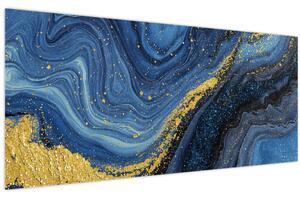 Slika - Plavo-zlatna apstrakcija (120x50 cm)