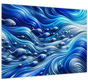 Slika – Ribe u valovima (70x50 cm)