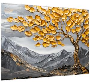 Slika – Drvo sa zlatnim lišćem (70x50 cm)