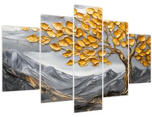 Slika – Drvo sa zlatnim lišćem (150x105 cm)