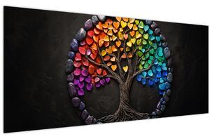 Slika – Drvo puno šarenih srca (120x50 cm)