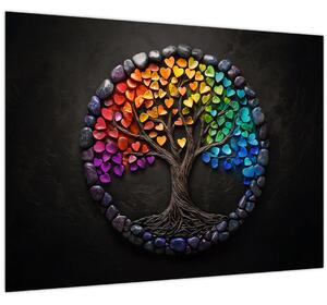 Slika – Drvo puno šarenih srca (70x50 cm)
