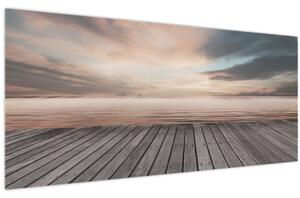 Slika - Pristanište u zalasku sunca (120x50 cm)