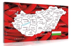 Obraz mapa Maďarska s typickým pozadím