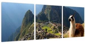 Slika - Lama i Machu Picchu (sa satom) (90x30 cm)