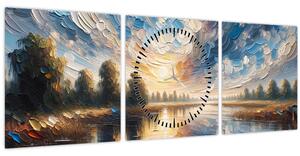 Slika - Slika sunca iznad vode (sa satom) (90x30 cm)
