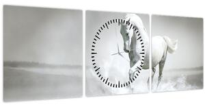 Slika - Bijeli konj (sa satom) (90x30 cm)