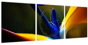 Slika - Egzotični cvijet (sa satom) (90x30 cm)