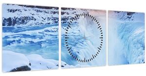 Slika - Ledeni slapovi (sa satom) (90x30 cm)