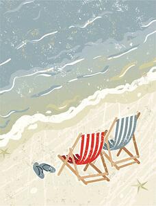 Ilustracija Deck Chairs on the Beach, MHJ