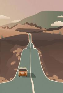 Ilustracija Retro Road Surf Trip Concept, Vector, LucidSurf