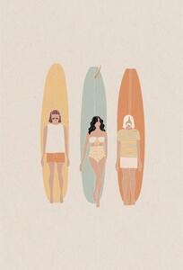 Ilustracija Longboard surf competition, vector illustration, LucidSurf