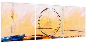 Slika - Slikani brodovi (sa satom) (90x30 cm)