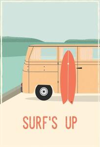 Ilustracija Surf´s up - retro vintage surf., LucidSurf