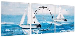 Slika - Slikane jahte na moru (sa satom) (90x30 cm)
