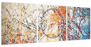 Slika - Mozaik apstrakcija (sa satom) (90x30 cm)