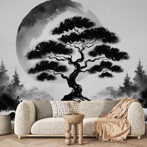 Foto tapeta - Crno-bijeli bonsai (147x102 cm)
