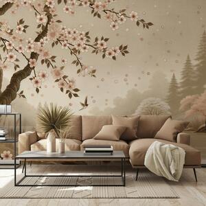 Foto tapeta - Sakura uz rijeku (147x102 cm)