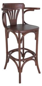 Smeđa barska stolica od čvrstog brijesta (visine sjedala 77 cm) Montmartre – Antic Line