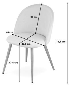 Siva stolica od baršuna BELLO