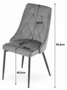 Svijetlo siva blagovaonska stolica od baršuna IMOLA
