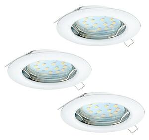 Eglo Set ugradbenih LED svjetiljki (9 W, Bijele boje, 3 Kom., Topla bijela, IP20)