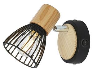 Ferotehna Zidna svjetiljka Black Wood 1 (25 W, D x Š x V: 135 x 90 x 165 mm, Crne boje, E14)