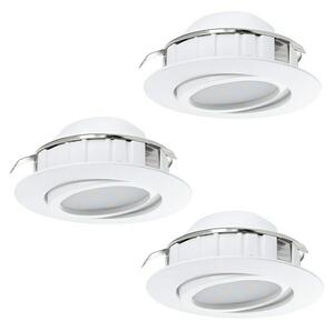 Eglo Set ugradbenih LED svjetiljki Pineda (4,9 W, D x Š x V: 8,4 x 8,4 x 4 cm, Bijele boje, 3 Kom., Topla bijela)