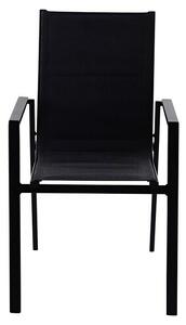 Sunfun Melina Vrtna fotelja (Crne boje, Aluminij, Tekstil, Mogu se slagati jedni na druge)