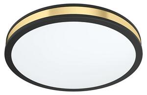 Eglo Okrugla stropna LED svjetiljka Pescaito (19,5 W, Ø x V: 38 x 6,5 cm, Crno zlatne boje, Topla bijela)