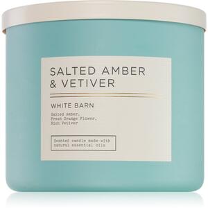 Bath & Body Works Salted Amber & Vetiver mirisna svijeća 411 g