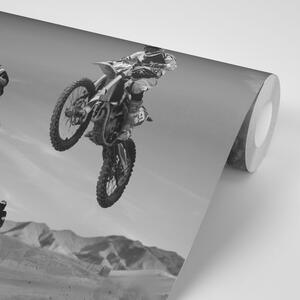Fototapeta motociklisti u crno-bijelom dizajnu