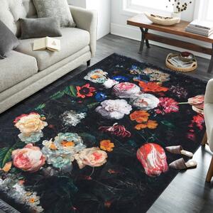 Fenomenalni crni tepih za dnevni boravak u vintage stilu Širina: 80 cm | Duljina: 150 cm
