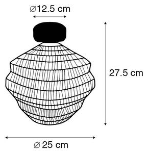 Orijentalna stropna lampa crna 25 cm - Vadi