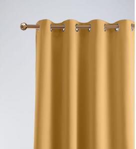 Senf žuti zastor za zamračivanje s ugrađenim prstenovima 140 x 250 cm