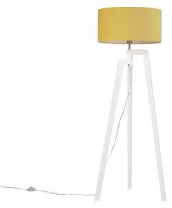Moderna podna svjetiljka bijela s kukuruznim hladom 50 cm - Puros